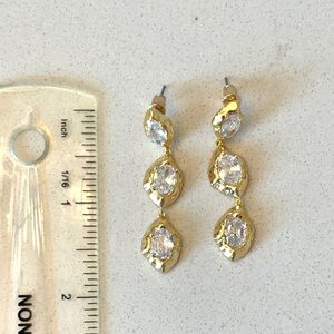 Anthropologie Gold Crystal Earrings